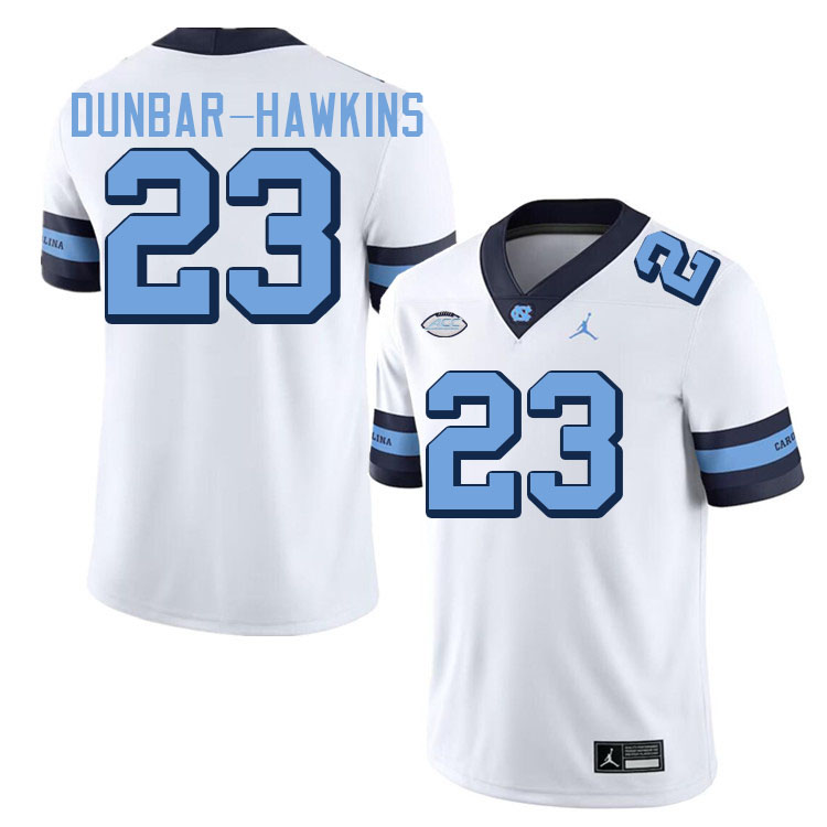 #23 Khristian Dunbar-Hawkins North Carolina Tar Heels College Football Jersey Stitched-Retro White